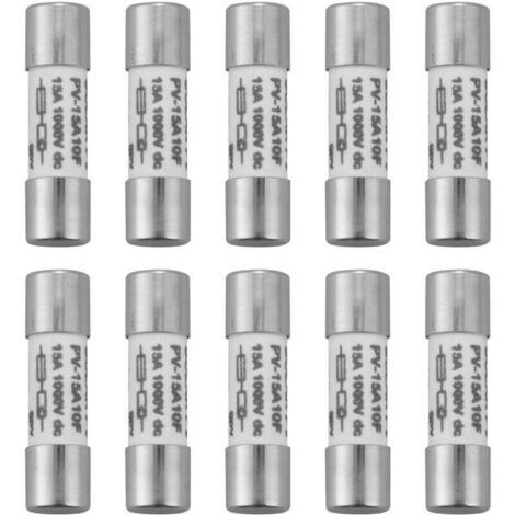 10 pezzi 1000 fusibili solari fotovoltaici antideflagranti argento - 15A