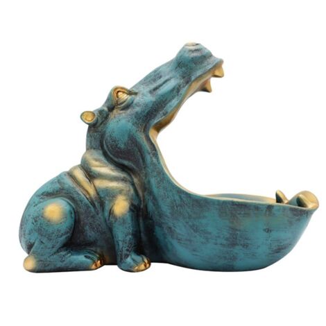 Statuetta di ippopotamo in resina per la casa, porta caramelle, decorazione da tavola A