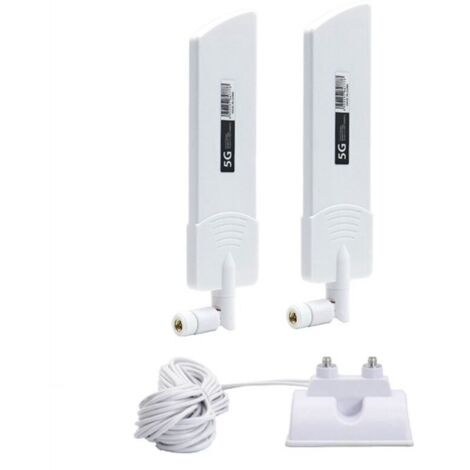 Antenna Wi-Fi 5G dual-band a ventosa, amplificatore di segnale da 42 dBi, connettore maschio SMA bianco