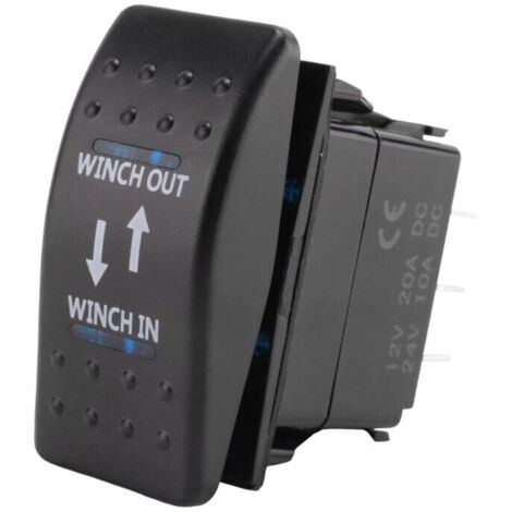 Interruttore a bilanciere ON-OFF-ON 7 pin LED blu per verricello 12V 20A