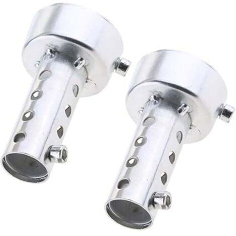Confezione da 2 tubi di scarico universali per moto - 48 mm (argento) (1/4)