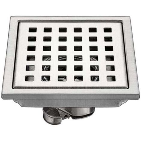 Scarico a pavimento per esterni, 1 pezzo, acciaio inox, 15 x 15 cm, filtro quadrato, deodorante, antiriflusso, antiperdita, 15 cm