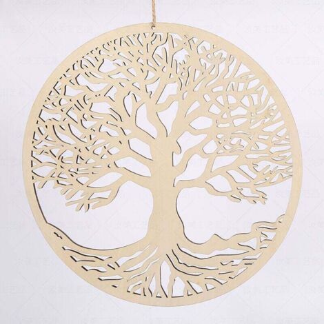 Decorazione da parete in legno con albero della vita, scultura per la casa (30 cm) (1/4)