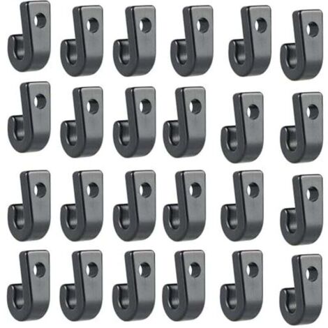 50 pezzi di gancio a J per kayak, gancio di ancoraggio in plastica resistente, nero, gancio a J per kayak, cordino elastico, canoa, barca, paddleboard, yacht, canoa, canottaggio (1/4)