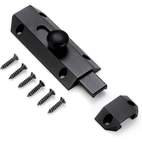 Chiusura di sicurezza con chiavistello in ottone spesso, chiusura per cancello ultra resistente, nero