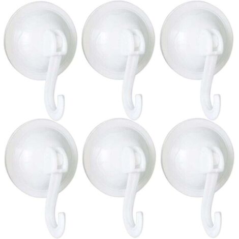 Set di 6 ganci da parete riutilizzabili con ganci a ventosa da 70 mm, impermeabili e senza residui, adatti per cappotti, sciarpe, asciugamani, borse, chiavi del bagno, della cucina e dell'ufficio (1/4)