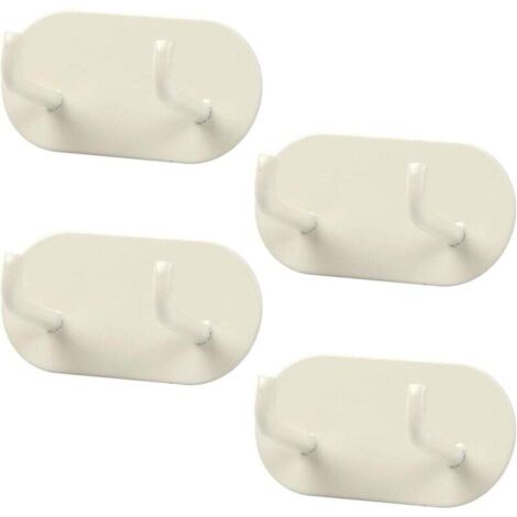 Ganci adesivi da parete da 4 pezzi, portasciugamani da bagno, portasciugamani in metallo, gancio da bagno senza foratura per bagno, camera da letto, cucina (crema) (1/4)