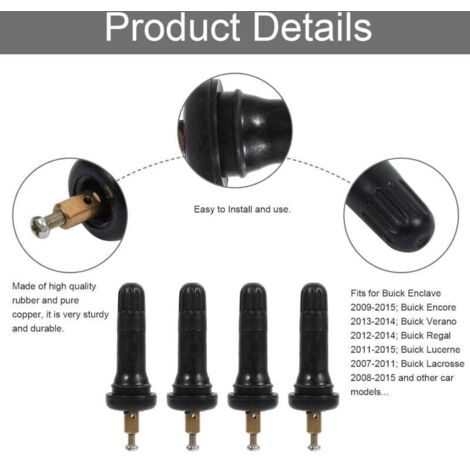 Kit 4 Sensori TPMS In Metallo Per BMW Serie 5 – Sostituzione Diretta Per Anteriore E Posteriore, Finitura Nera