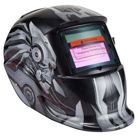Casco per saldatura automatico - Maschera per saldatura con 2 lenti e 2 sensori di filtro di oscuramento regolabili DIN9-13 per saldatura ad arco MIG TIG MAG [Classe energetica A+++]