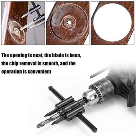 Taglierina Circolare Regolabile In Acciaio Tungsteno – Apertura 30-300 Mm, Profondità Taglio 64 Mm, Gambo 10 Mm, Per Legno, Plastica, Cartongesso E Alluminio