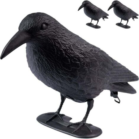 corvi finti di plastica, 38 x 13 x 12,5 cm, neri, repellenti per piccioni (1/4)