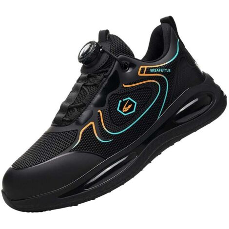 Scarpe antinfortunistiche, scarpe da lavoro da uomo, scarpe antinfortunistiche con bottoni rotanti. Scarpe da lavoro antiurto e antiperforazione per cantieri edili. -44 (1/4)