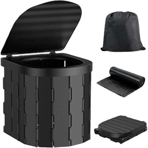 Vtizikl Toilettes de camping, toilettes portables pour adultes et enfants, pot Porta pliable et étanche pour camping, voiture, seau, voyage, plein air, randonnée, excursions, bateau, plage, tente (1/4)