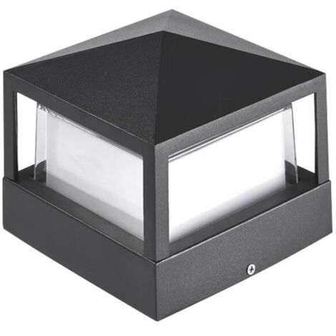 Vtizikl Lampe de Poteau Lampe Pilier Portail Lampe D'exterieur lumiere colonne lampe Villa IP65 etanche Aluminium jardin paysage pelouse porte cloture entree lumier, Blanc Froid Classe energetique A++ (1/4)