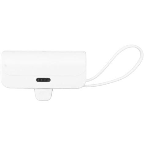 Mini caricabatterie portatile multifunzione con cavo integrato per iOS, interfaccia Type-C, mini power bank USB-C 2 in 1 per emergenze (1/4)