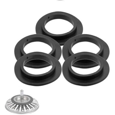 Set di 5 guarnizioni di tenuta per scarico vasca da bagno, lavandino, lavabo bagno, guarnizione a labbro, guarnizione in gomma per filtro a cestello (1/4)