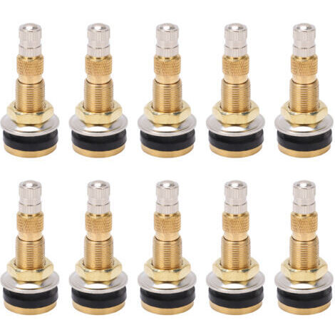 Valvola per pneumatici tubeless per aria liquida, 10 pezzi, in ottone, 1 7/8 pollici TR618A per trattore, foro valvola da 0,625 pollici (1/4)