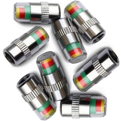 Set di 8 tappi valvola con indicatore di pressione pneumatici auto 3 co (1/5)