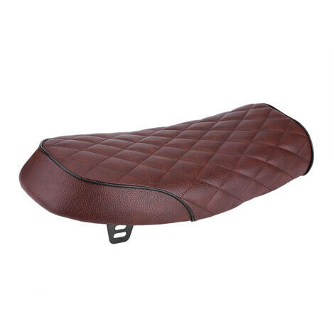 Sella piatta in similpelle marrone stile cafe racer vintage per moto Honda CG125 GN CG (1/5)
