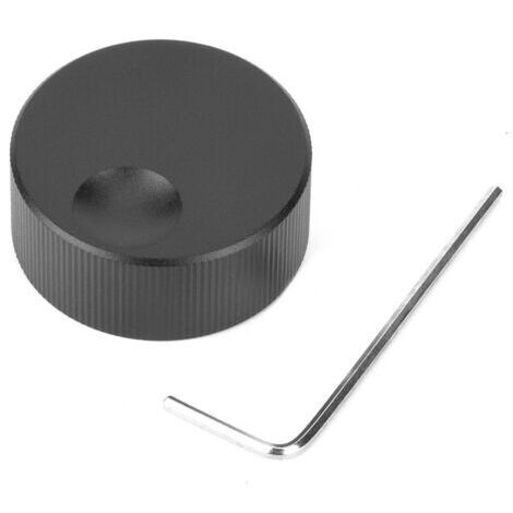 Manopola di controllo del volume in alluminio massiccio nero opaco da 32 x 13 mm per potenziometro da 6 mm (1/5)