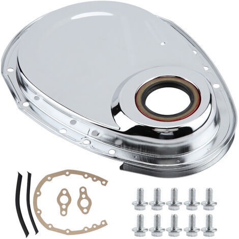 Kit di copertura della catena di distribuzione rigido, durevole, pratico e resistente all'usura, completo di guarnizione, per la riparazione di motori Chevy SBC 283, 327, 305, 350, 383 e 400. (1/5)