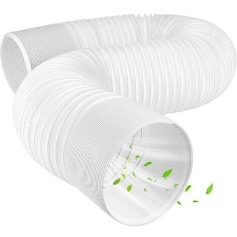 Tubo di scarico per condizionatore portatile, lungo 3 m, diametro 150 mm, realizzato in filo d'acciaio e polipropilene, flessibile ed estensibile. (1/5)
