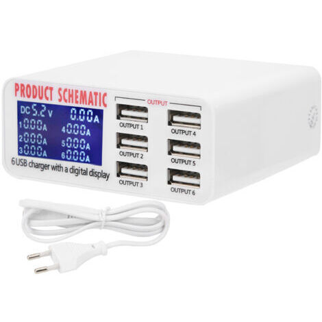 Caricabatterie USB intelligente con adattatore di alimentazione da 40 W 50-60 Hz (1/5)