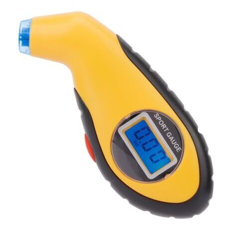Manometro digitale elettronico per pneumatici con impugnatura antiscivolo per una guida sicura. (1/5)