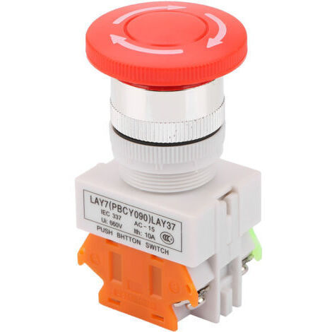 Pulsante a fungo autobloccante per arresto di emergenza, montaggio da 22 mm LAY37-11ZS (1/5)