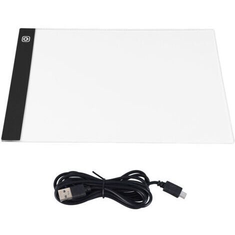 Lavagna luminosa a LED formato A4 con alimentazione USB, 3 livelli di luminosità e tappetino da ricalco per disegno, schizzi e animazione.
