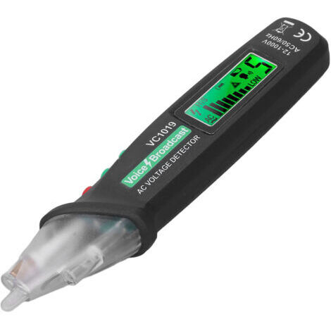 Penna rilevatore di tensione senza contatto, tester per cavi di alimentazione CA, alta precisione, allarme acustico e visivo.