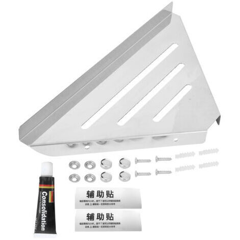 Organizer angolare triangolare in acciaio inox per doccia e bagno (senza foratura) (1/5)