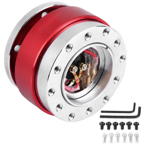 Kit adattatore universale a sgancio rapido per mozzi di volanti da corsa, rosso (1/5)
