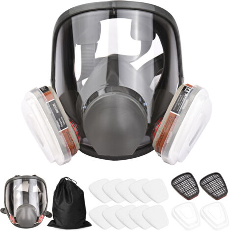 Maschera a pieno facciale 16 in 1 Maschera a pieno facciale in silicone 1 corpo della maschera + 2 cartucce filtranti 3 + 2 cappucci filtranti + 10 tamponi filtranti + 1 custodia