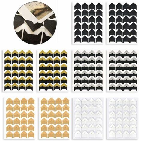 Autocollants auto-adhésifs pour coins de photos, albums photos, carnets de voyage, carnets de mémoire ou produits laitiers (240 pièces multicolores) (1/5)