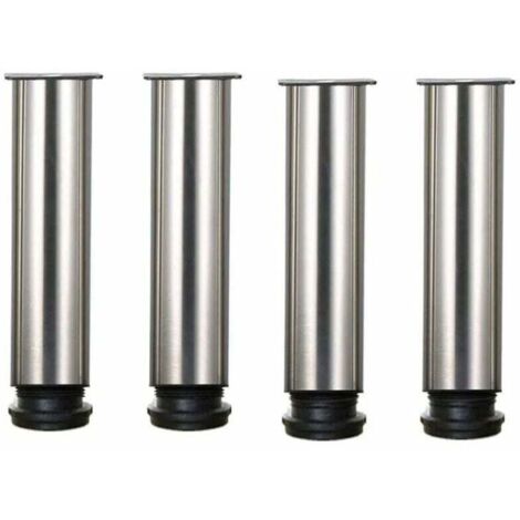 Ulisem Set di 4 Gambe per Mobili in Acciaio Inox, Altezza Regolabile 25 cm, Ideale per Divano, Tavolo, Armadi. (1/4)