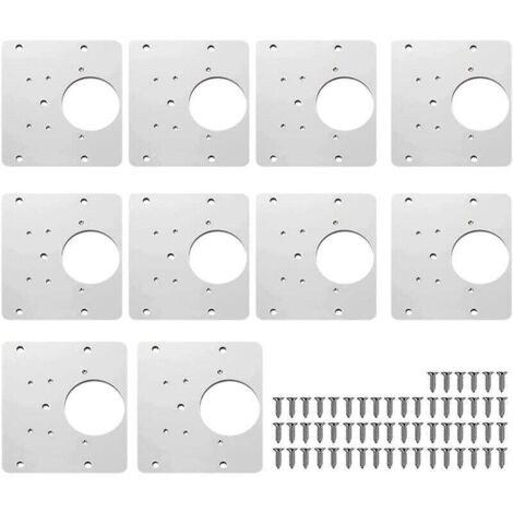 Kit di riparazione cerniere in acciaio inox, 10 pezzi, con viti per la riparazione delle cerniere dei mobili (1/4)