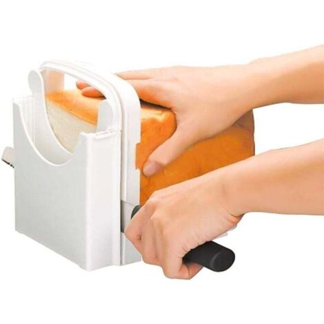 Affettatrice per pane pieghevole e portatile, guida per il taglio del pane fatto in casa, spessore manuale regolabile, utensile da cucina per pane, arrosto, pagnotta, panino (1/4)