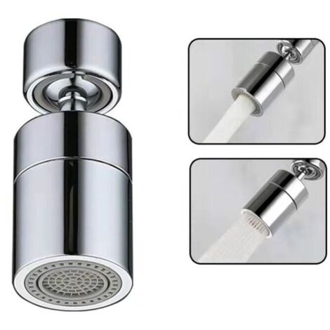 Aeratore per rubinetto e rompigetto, aeratore per rubinetto (argento), ugello girevole a 360° per rubinetto da cucina, aeratore per rubinetto a risparmio idrico a 2 modalità, filtro rompigetto per rub (1/4)