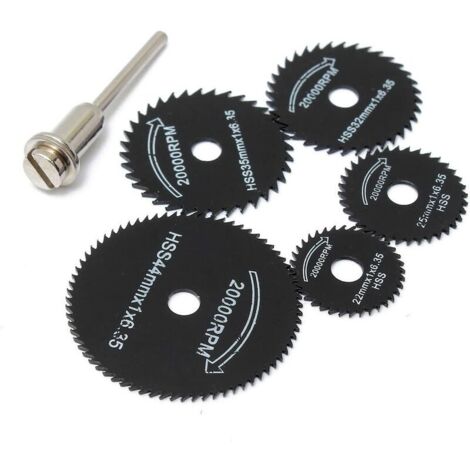 Lame per seghe circolari per utensili Dremel, per tagliare legno e metallo RTGPT (confezione da 6), nere (1/5)
