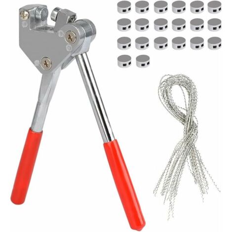 Set di pinze sigillanti KZQ con punta rossa e impugnatura in plastica da 10 mm (1 pinza per cavi + 20 punte + 20 fili sigillanti) (1/5)