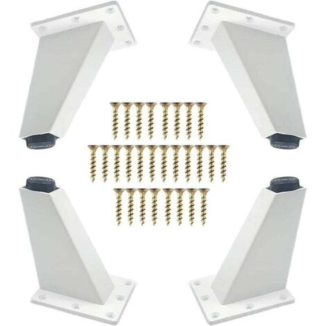 Gambe per mobili, gambe inclinate in metallo alluminio, sostituzione per divano, mobile, tavolo, toletta, viti di montaggio incluse, bianco, 80 mm (1/4)