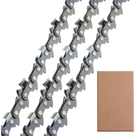 Barra guida e catena per motosega, confezione da 3 catene per motosega a basso contraccolpo, 3/8"LP, 50 maglie, 1,1 mm, 35 cm, compatibili con Stihl 009-023 MS170-210 (1/4)