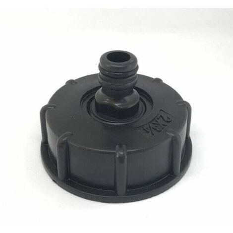 Connettore IBC S60x6 con tappo ugello, uscita da 3/4" e ingresso da 60 mm, compatibile con serbatoio IBC RTGPT da 1000 litri (1/4)