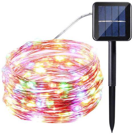 Luci solari a catena, luci da giardino (100 LED, 8 modalità) 12 m/39 piedi, lampada solare impermeabile per esterni, luce decorativa impermeabile per Natale, matrimonio, festa, casa (1/4)