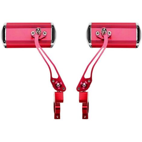 Specchietto retrovisore per manubrio mountain bike (rosso), moto, conversione bicicletta, specchio in alluminio, riflettori di sicurezza (1/4)