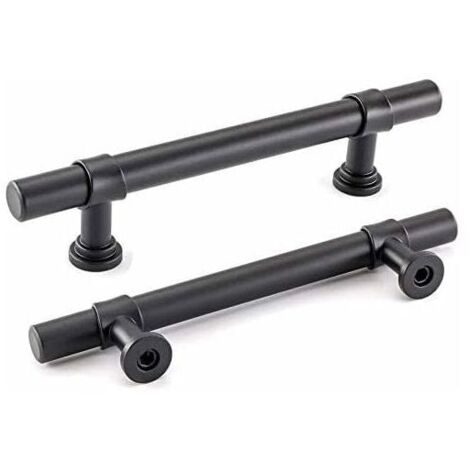 Set di 2 maniglie per mobili da bagno nere, 96 mm, per mobili, credenze, bagni, bagno e cucina (1/4)