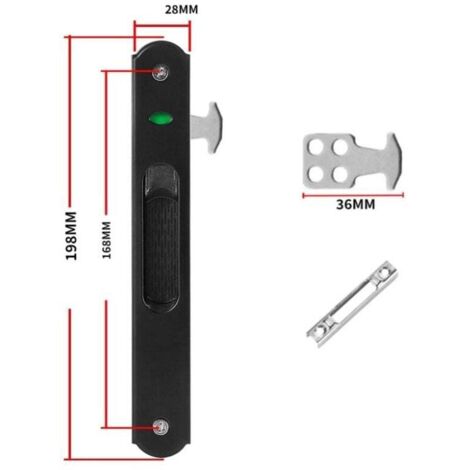 Serratura per porta scorrevole - Ferramenta per porte scorrevoli in acciaio inossidabile per uso domestico con serratura singola (1/4)