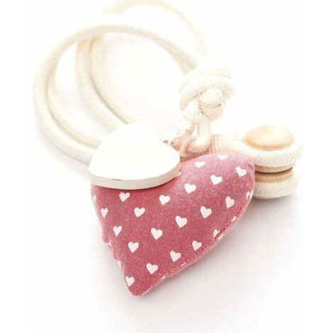 Fermatende magnetici a forma di cuore, confezione da 2, in corda di cotone e lino naturale, con fibbia per tende da finestra, fermatende per cameretta bambini, decorazione. (1/4)
