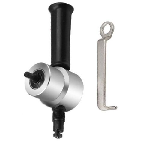Kit di taglio per lamiera, taglierina per lamiera a doppia testa, kit di utensili da taglio con nibbler elettrico regolabile a 360 gradi per trapano (1/4)